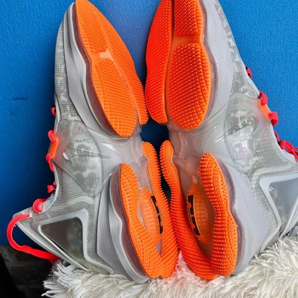 Nike Mens Lebron 19 Grey Fog/Roma Green-total Orange